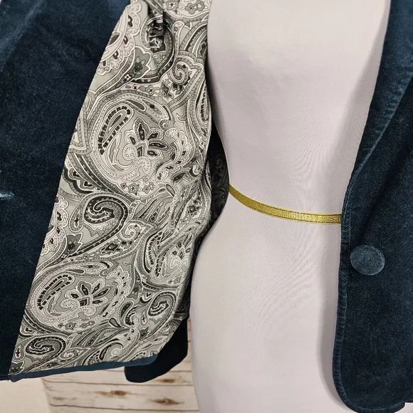 🍂SOLD🍂 Talbots Teal Blue One Button Blazer Jacket Lined 8P - Picture 9 of 15